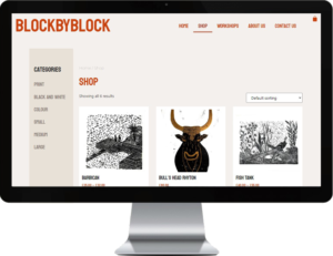 An image of the website blockby block displayed on a mac screen