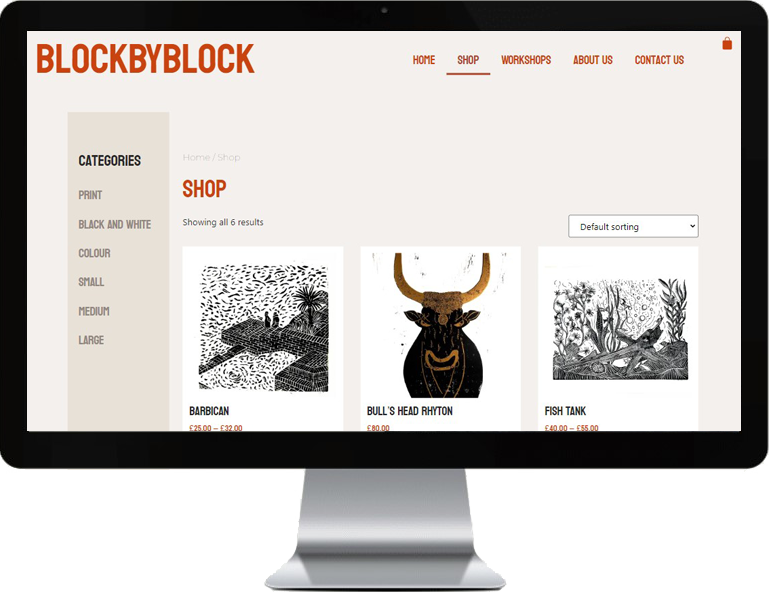 An image of the website blockby block displayed on a mac screen