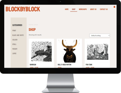 An image of the website blockby block displayed on a mac screen